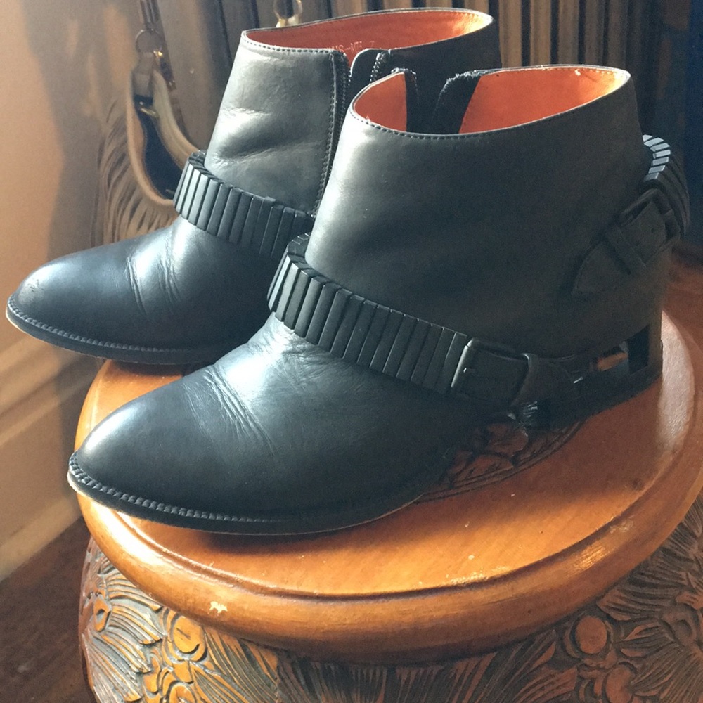 Jeffrey Campbell metal moto black booties